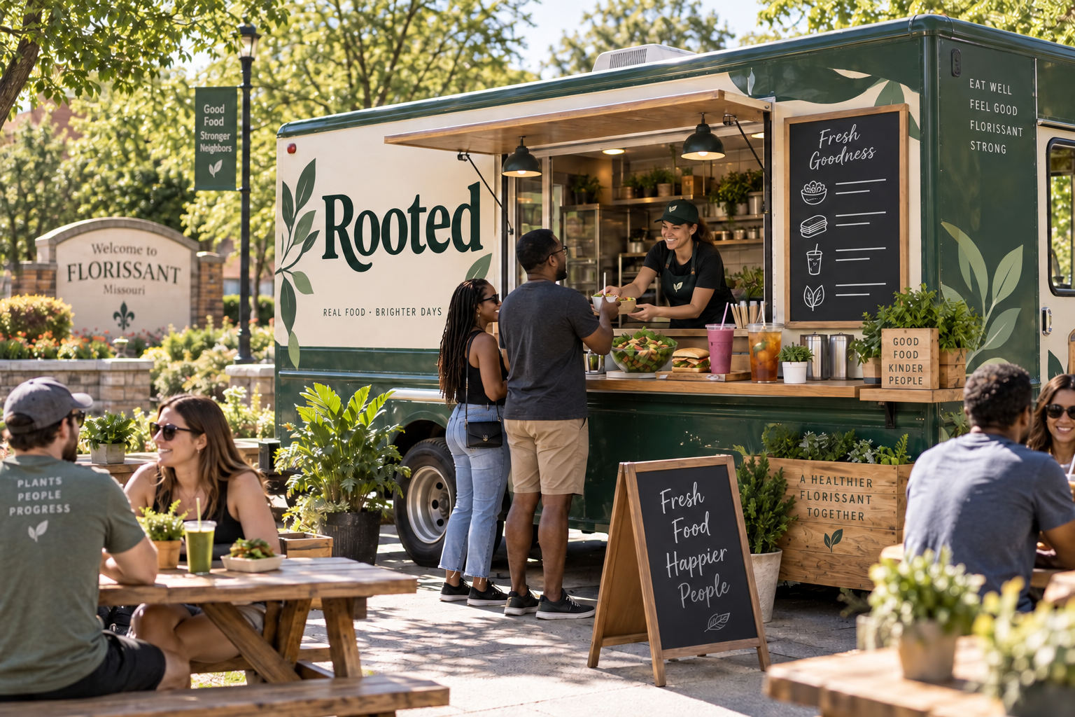 Concept mockup of the Rooted food truck